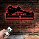 Custom Billiards Medal Hanger With Led Light Personalized Billiard Name Metal Sign Sport Metal Holder Light Home Metal