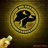 Custom Black Lab Dog Hunting Metal Wall Art LED Light Personalized Labrador Hunter Name Sign Home Decor Duck Cabin