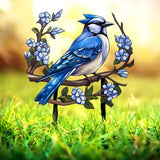Custom Blue Jay Bird Garden Sign Personalized Metal Garden Decor Metal Bird Stake Blue Jay Bird Stake Gift For Gardener