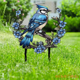 Custom Blue Jay Bird Garden Sign Personalized Metal Garden Decor Metal Bird Stake Blue Jay Bird Stake Gift For Gardener