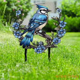 Custom Blue Jay Bird Garden Sign Personalized Metal Garden Decor Metal Bird Stake Blue Jay Bird Stake Gift For Gardener