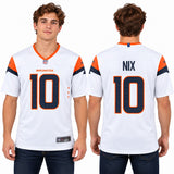 Custom Bo Nix Denver Broncos Fan Inspired Game Jersey - White