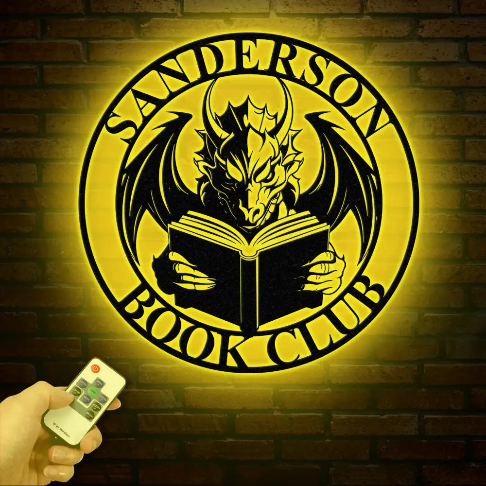 Custom Book Dragon Metal Sign with Led Lights Personalized Bookish Dragon Wall Art Book Lover Gifts Reading Gifts