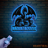 Custom Book Dragon Metal Sign with Led Lights Personalized Bookish Dragon Wall Art Book Lover Gifts Reading Gifts