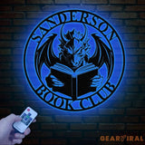 Custom Book Dragon Metal Sign with Led Lights Personalized Bookish Dragon Wall Art Book Lover Gifts Reading Gifts