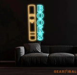 Custom Book Neon Sign - LED Wall Art for Book Lovers - Perfect Decor for Libraries Study Rooms or Reading Corners
