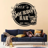 Custom Bourbon Cigar Metal Wall Art with LED Light Personalized Whiskey Smoke Sign for Home Bar Pub Man Cave Cocktail