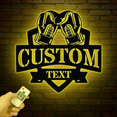Custom Boxing Gloves Metal Wall Art with LED Light Personalized Boxer Name Sign Gym Room Decor Man Cave Gift Christmas