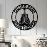 Custom Boxing Gloves Metal Wall Art with LED Light Personalized Boxer Name Sign Gym Room Decor Man Cave Gift Christmas