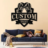 Custom Boxing Gloves Metal Wall Art with LED Light Personalized Boxer Name Sign Gym Room Decor Man Cave Gift Christmas