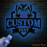 Custom Boxing Gloves Metal Wall Art with LED Light Personalized Boxer Name Sign Gym Room Decor Man Cave Gift Christmas