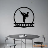 Custom Boy Karate Metal Wall Art with LED Light - Kid Karate Sign - Martial Arts Sign - Kids Room Decor Dojo Decor