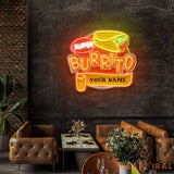 Custom Brand Name Burrito Mexican Food Restaurant Decor Artwork Led Neon Sign Light