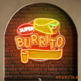 Custom Brand Name Burrito Mexican Food Restaurant Decor Artwork Led Neon Sign Light