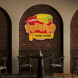 Custom Brand Name Burrito Mexican Food Restaurant Decor Artwork Led Neon Sign Light