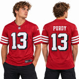 Custom Brock Purdy San Francisco 49ers Fan Inspired Alternate Game Player Jersey - Scarlet