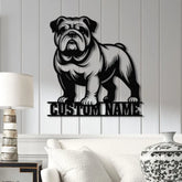 Custom Bulldog Metal Wall Art with LED Light Personalized Bulldog Lover Sign Dog Name Home Decor Unique Bulldog Gift