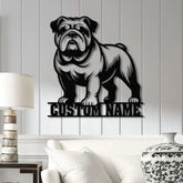 Custom Bulldog Metal Wall Art with LED Light Personalized Bulldog Lover Sign Dog Name Home Decor Unique Bulldog Gift