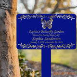 Custom Butterfly Garden Memorial Sign - Personalized Tribute Plaque - Outdoor Grave Marker for Memorial Gardens