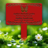 Custom Butterfly Garden Memorial Sign - Personalized Tribute Plaque - Outdoor Grave Marker for Memorial Gardens