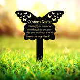 Custom Butterfly Memorial Cross Stake Metal Cross with Hearts Butterfly Garden Stakes Grave Marker Mother’s Day Gift In