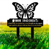 Custom Butterfly Memorial Cross Stake Metal Cross with Hearts Butterfly Garden Stakes Grave Marker Mother’s Day Gift In