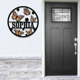 Custom Butterfly Name Metal Sign Butterfly and Name Sign Name Sign with Butterflies Kids Room Nursery Decor Name Sign