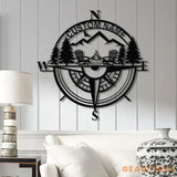 Custom Campfire Metal Outdoor Sign Personalized Camping Decor Fire Pit Sign Cabin Compass Sign Unique Camper Gift for