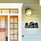 Custom Campfire Metal Wall Art Led Light Family Name Led Metal Sign Outdoor Door Decor Wall Art Custom Name Sign