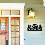 Custom Campfire Metal Wall Art Led Light Family Name Led Metal Sign Outdoor Door Decor Wall Art Custom Name Sign