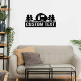 Custom Campfire Metal Wall Art Led Light Family Name Led Metal Sign Outdoor Door Decor Wall Art Custom Name Sign