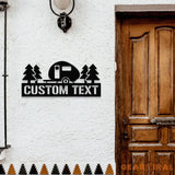 Custom Campfire Metal Wall Art Led Light Family Name Led Metal Sign Outdoor Door Decor Wall Art Custom Name Sign