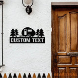 Custom Campfire Metal Wall Art Led Light Family Name Led Metal Sign Outdoor Door Decor Wall Art Custom Name Sign