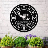 Custom Cancer Zodiac Metal Wall Art Personalized Cancer Zodiac Name Sign Decoration For Room Horoscope Home Decor