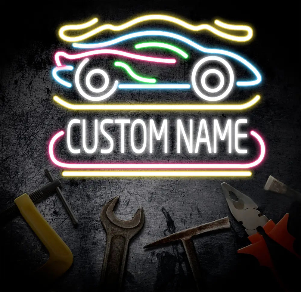 Custom Car Garage Sign Personalized Neon Sign Garage LED Sign Garage Sign Papa Workshop Sign Gift For Husband Business