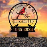 Custom Cardinal Memorial Stake Metal Cardinal Garden Stakes Cardinals Appear Grave Marker Remembrance Stake Garden
