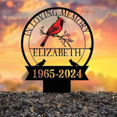 Custom Cardinal Memorial Stake Metal Cardinal Garden Stakes Cardinals Appear Grave Marker Remembrance Stake Garden