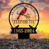 Custom Cardinal Memorial Stake Metal Cardinal Garden Stakes Cardinals Appear Grave Marker Remembrance Stake Garden