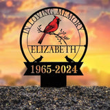 Custom Cardinal Memorial Stake Metal Cardinal Garden Stakes Cardinals Appear Grave Marker Remembrance Stake Garden