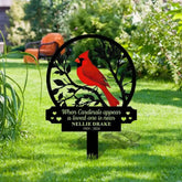Custom Cardinal Memorial Stake Metal Cardinal Garden Stakes Cardinals Appear Grave Marker Remembrance Stake Garden