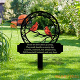 Custom Cardinal Stake Metal Sign Memorial Plaque Buffterfly Grave Marker Personalized Garden Sign Remembrance Stake