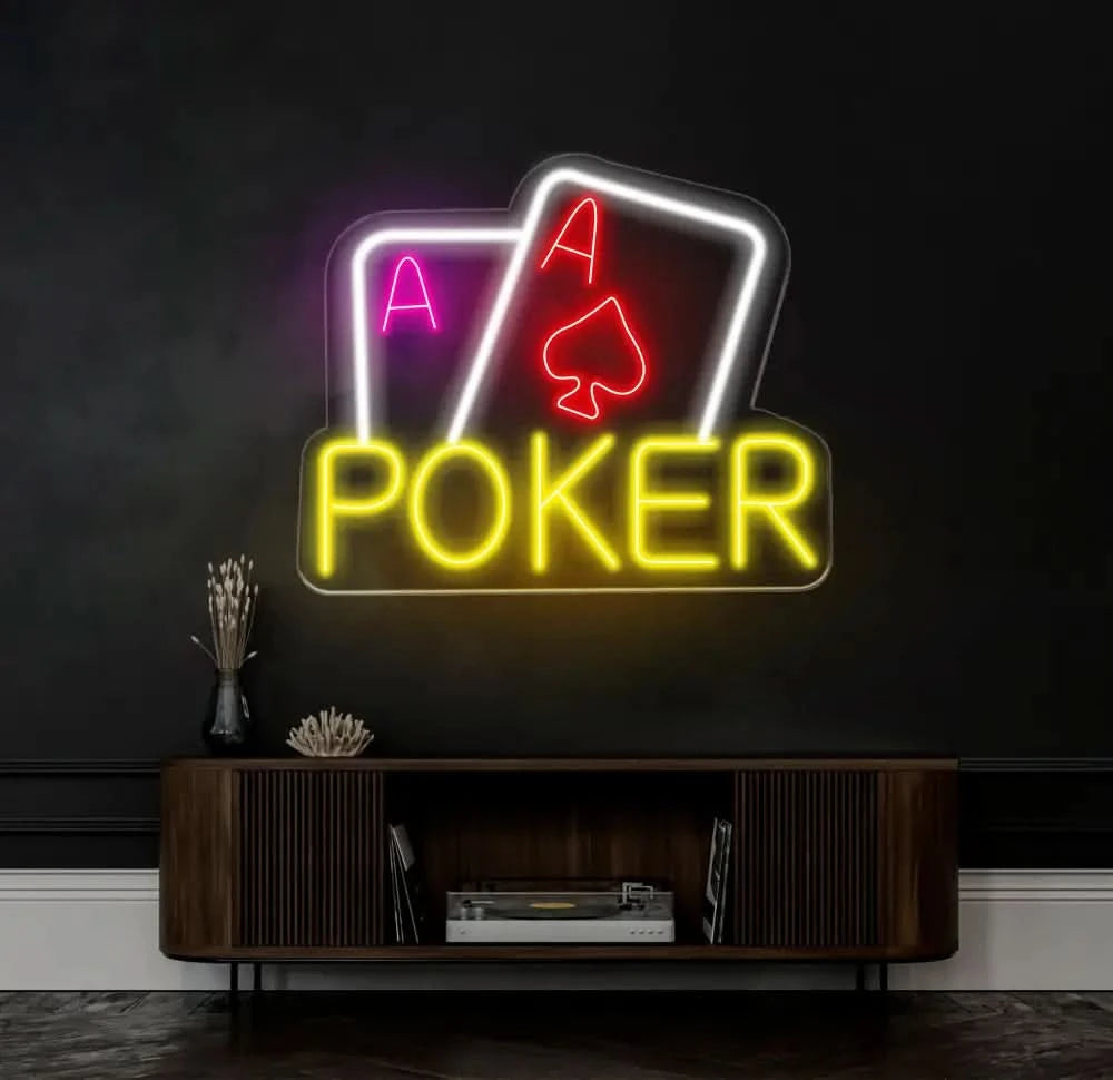 Custom Casino Sign Poker Room Led Sign Game Room Decor Poker Art Card Neon Wall Decor Poker Wall Decor Neon Sign