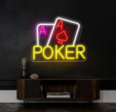 Custom Casino Sign Poker Room Led Sign Game Room Decor Poker Art Card Neon Wall Decor Poker Wall Decor Neon Sign