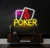 Custom Casino Sign Poker Room Led Sign Game Room Decor Poker Art Card Neon Wall Decor Poker Wall Decor Neon Sign