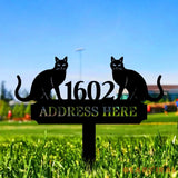Custom Cat Breed Metal Sign Cat Address Plaque Cat Address Number Stake Personalized Cat Garden Sign Cat Address Metal
