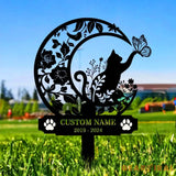 Custom Cat Breed Moon Metal Sign Cat Memorial Plaque Cat Grave Marker Personalized Cat Garden Sign Pet Loss Gift