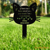 Custom Cat Memorial Stake Metal Stake Cat Loss Sympathy Sign Pet Grave Markers Remembrance Stake Garden Decor Pet