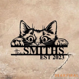 Custom Cat Metal Sign Cat Wall Art Custom Cat Name Sign Room Decoration Indoor Decor - Gearviral