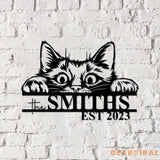 Custom Cat Metal Sign Cat Wall Art Custom Cat Name Sign Room Decoration Indoor Decor - Gearviral
