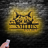 Custom Cat Metal Sign Cat Wall Art Custom Cat Name Sign Room Decoration Indoor Decor - Gearviral
